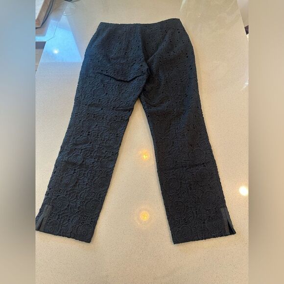 Elie Tahari Women's Black Floral Embroidered Lace Overlay Melissa Pants Size 4 - Picture 3 of 14